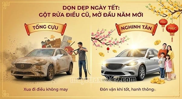 Rửa xe ng&agrave;y Tết- Gột rửa, xua đi điều kh&ocirc;ng may