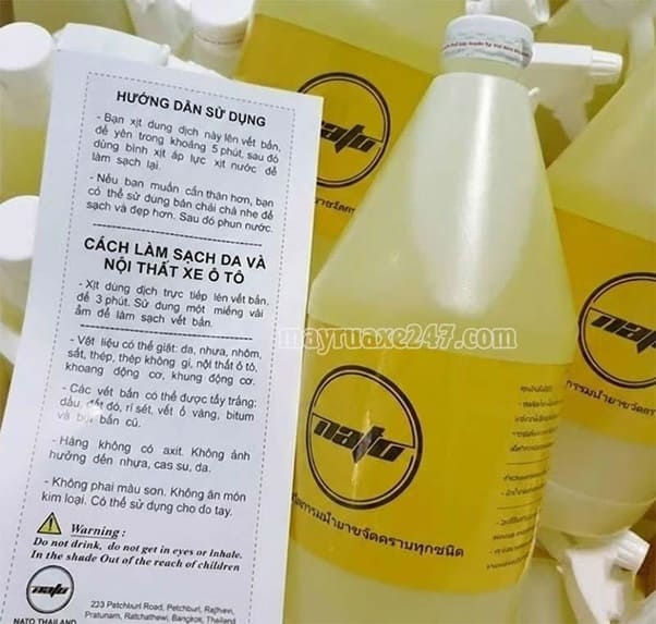 Hướng dẫn sử dụng nước rửa xe Nato Th&aacute;i Lan