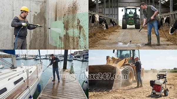 Máy rửa xe chạy xăng để sử dụng khu vực không tiện về nguồn điện Máy rửa xe chạy xăng để sử dụng khu vực không tiện về nguồn điện