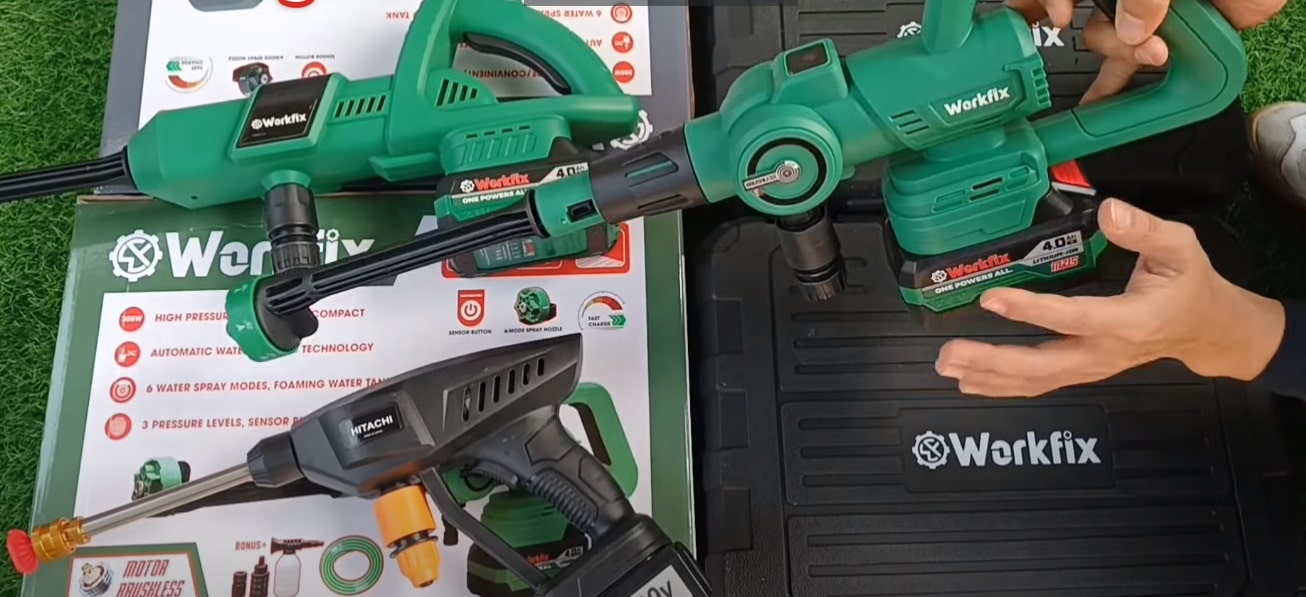 Máy rửa xe pin cầm tay Workfix