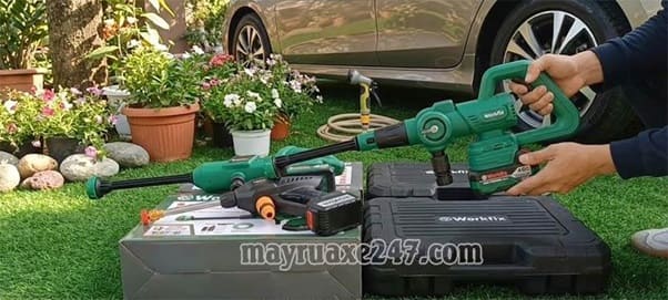 Máy rửa xe pin cầm tay Workfix Máy rửa xe pin cầm tay Workfix