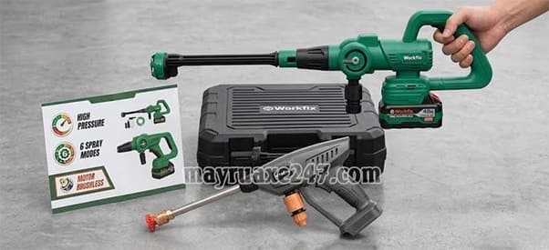 Máy rửa xe pin cầm tay Workfix Máy rửa xe pin cầm tay Workfix