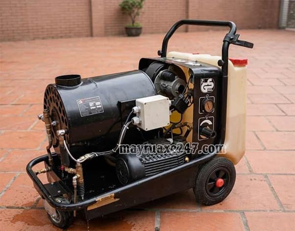 Máy rửa xe hơi nước nóng Nhật bãi áp suất 140Bar 3.5Kw điện 3 pha Máy rửa xe hơi nước nóng Nhật bãi áp suất 140Bar 3.5Kw điện 3 pha