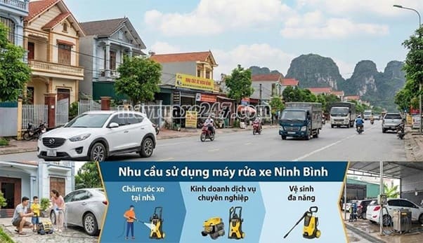 Nhu cầu sử dụng m&aacute;y rửa xe tại Ninh B&igrave;nh đang ng&agrave;y c&agrave;ng gia tăng