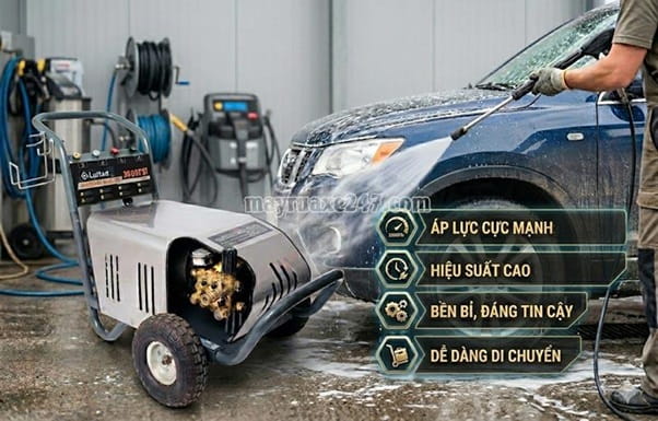 Máy xịt rửa xe 7.5kW - Sự lựa chọn hàng đầu của các đơn vị rửa xe chuyên nghiệp Máy xịt rửa xe 7.5kW - Sự lựa chọn hàng đầu của các đơn vị rửa xe chuyên nghiệp