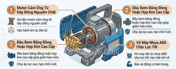 Ph&acirc;n t&iacute;ch ưu, nhược điểm của m&aacute;y xịt rửa xe d&acirc;y đai