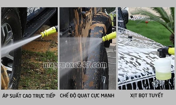 Ứng dụng đa năng của m&aacute;y xịt rửa xe Asaka