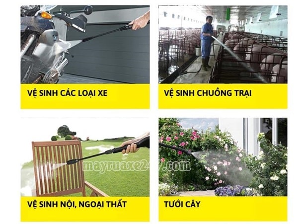 Ứng dụng đắc lực của máy bơm rửa xe Zukui